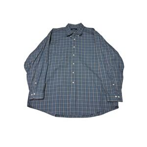 Brooks Brothers‎ Plaid Button Down Shirt Mens XL 100% Cotton Sleeve Casual Dress